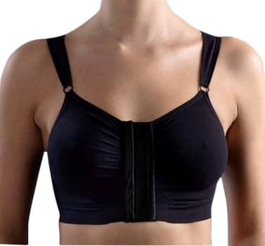 CareFix Post-Op Bra BH, Bella, hægte frontlukning, sort (80-90cm), medium