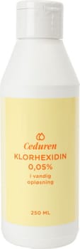 Ceduren, klorhexidin 0,05% i vandig opløsning m. fliplåg, 250 ml