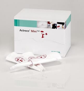 Actreen Mini Set, kvindekateter 9cm integreret opsamlingspose steril, ch 12