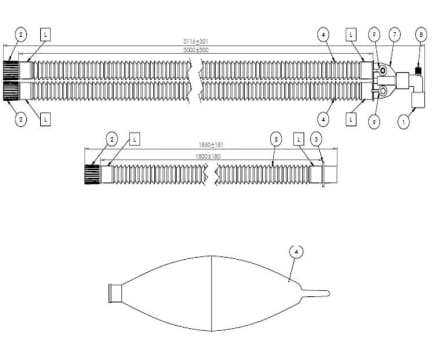 Altech Cirkelsystem, harmonika, Y, vinkel m/CO2, 2L, 1,8m dovenlars,3m, 3 m