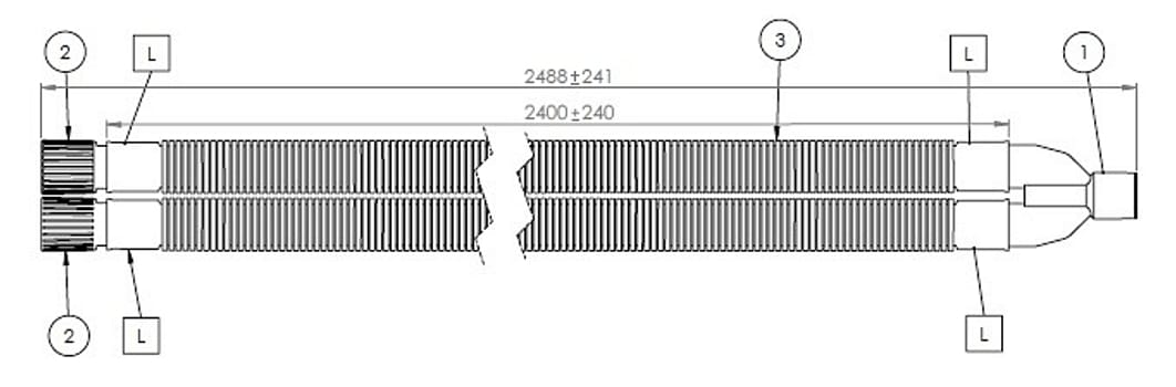 Altech Cirkelsystem, fleksibel med Y-stykke, u/albue m/CO2, steril, 2,4 m