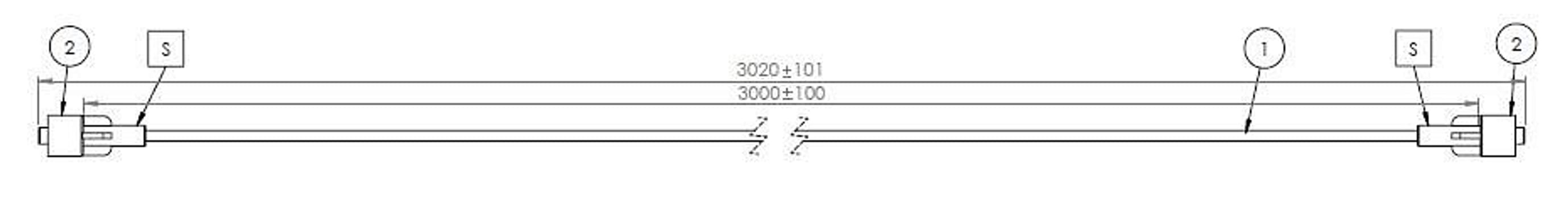 Altech, gas målingsslange, han/han, 3 m