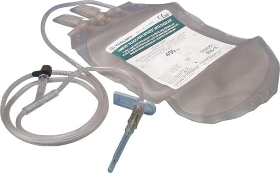 Teruflex blodpose, tørpose med kanyle 16 G, steril, 450 ml