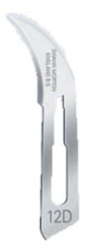 Swann-Morton, skalpelblad nr. 12D, carbonstål, steril