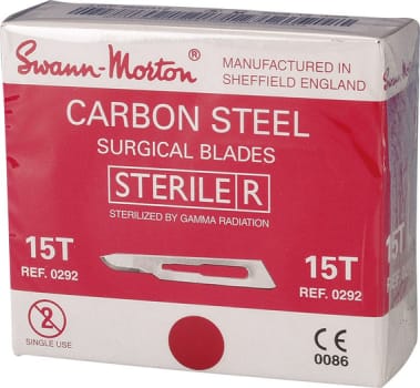Swann-Morton, skalpelblad nr. 15T, steril