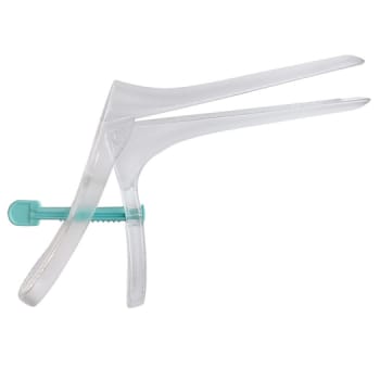 Easyspec vaginalspekulum, engangs, selvholdende, stor, usteril, grøn