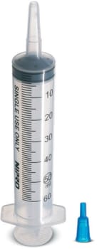 Nipro, sprøjte, kateterspids, m/løs luer, 3-komp., steril, 50/60 ml