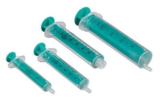 Injekt 2-komponentsprøjte, luer, grønt stempel, steril, grad 0,1, 2 ml