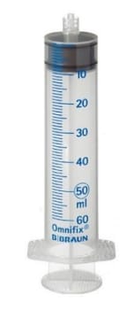 Omnifix 3-komponentsprøjte, L/L, centrisk, steril, 50/60 ml