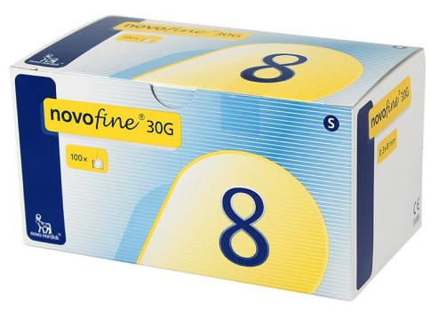 NovoFine, penkanyle 30Gx1/3in, steril, 8 mm x 0,30 mm (30G)