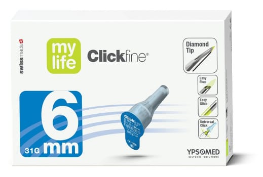 mylife Clickfine, Diamond penkanyle, steril, 6 mm x 0,25 mm (31G)