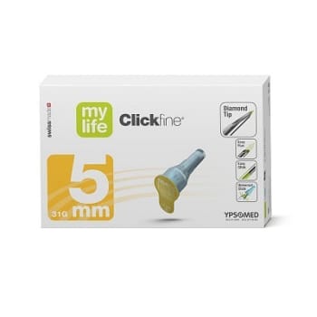 mylife Clickfine, Diamond penkanyle, steril, 5 mm x 0,25 mm (31G)