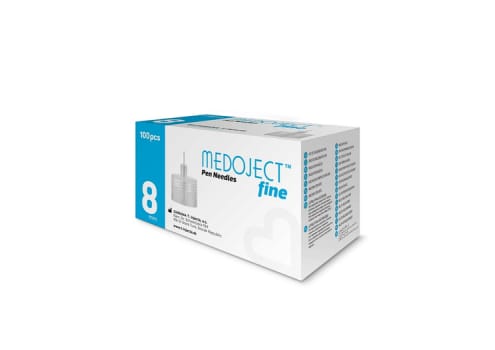 Medoject, penkanyle, lyseblå, steril, 8 mm x 0,25 mm (31G)