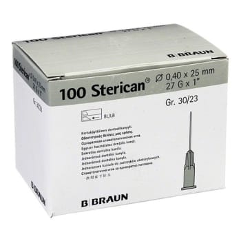 Sterican kanyle, grå, steril, 27G x 1in, 0,4 mm x 25 mm
