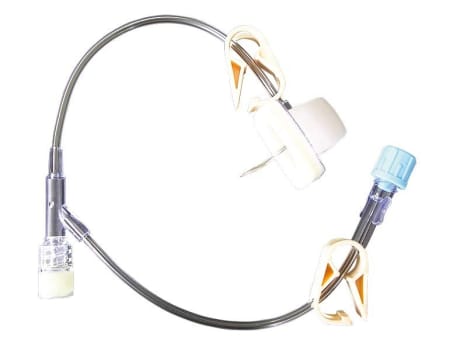 Port-A-Cath Gripper, kanyle med Y-stykke, gul, steril, 19G x 3/4in, 1,1 mm x 19 mm