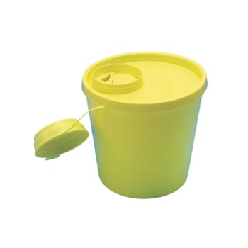 USON, kanylebeholder, gul, med kanyleaftræk, UN godkendt, 1,5 l