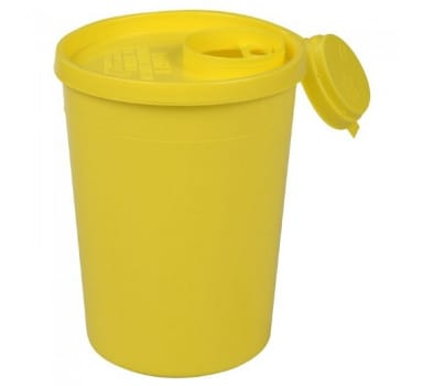 USON, kanylebeholder, gul med kanyleaftræk, UN godkendt, 2 l