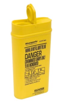 Sharpsafe, kanylebeholder, lommemodel, u/kanyleaftræk, gul, 200 ml