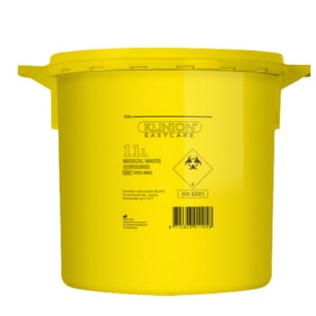 Klinion Easycare, kanylebeholder, gul, med kanyleaftræk UN godkendt, 11 l