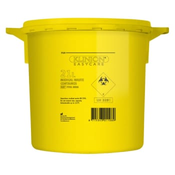 Klinion Easycare, kanylebeholder, gul, med kanyleaftræk UN godkendt, 21 l