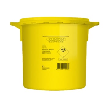 Klinion Easycare, kanylespand, gul, med klemlåg, UN godkendt, 5 l