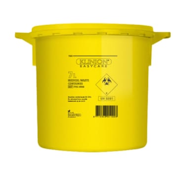 Klinion Easycare, kanylespand, gul, med standardlåg, UN godkendt, 7 l