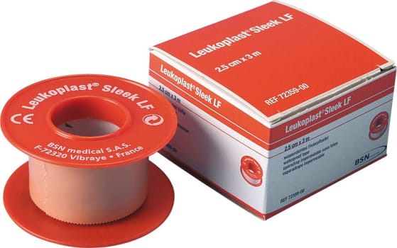 Sleek, vandtæt fikseringstape på spole, beige, 2,5 cm x 3 m