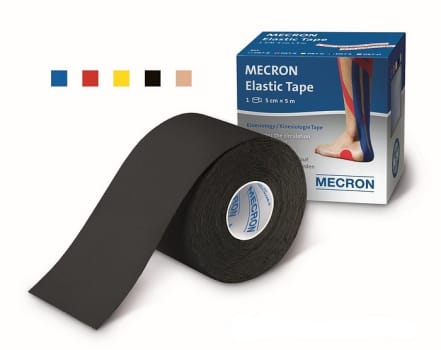 MECRON, kinesiologi tape, elastisk, sort, 5 cm x 5 m