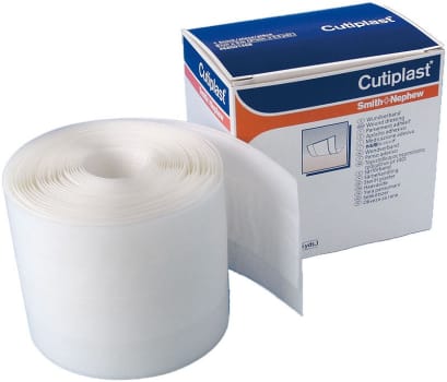 Cutiplast, plaster med kompres, hvid, 8 cm x 5 m
