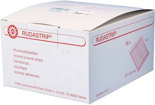 Rudastrip, suturtape, hvid, steril, 25 mm x 125 mm