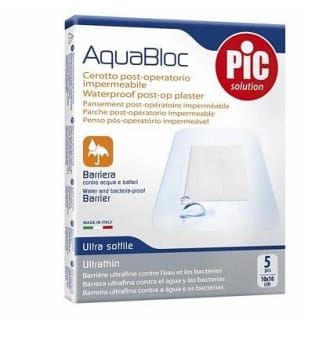 Aquabloc, vandtæt, selvhæftende plaster, steril, 15 cm x 10 cm