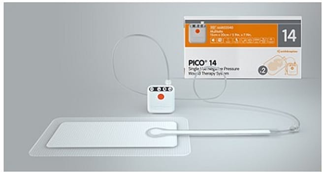 PICO 14, kit med pumpe og 2 bandager, steril, 20 cm x 20 cm