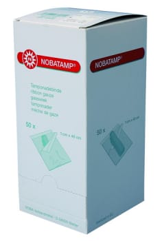 Nobatamp, gazemeche af tamponadebind, steril, 1 cm x 40 cm