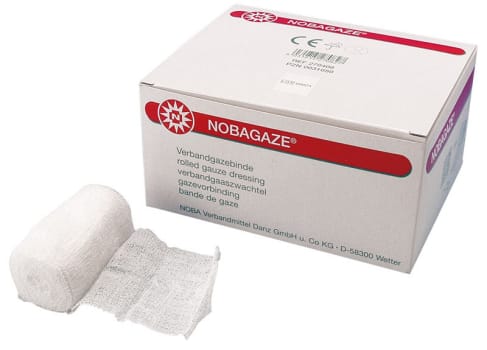 Nobagaze, let elastisk gazebind, 6 cm x 4 m