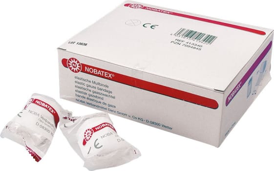 Nobatex, elastisk fikseringsbind, enkeltvis pakket, 4 cm x 4 m