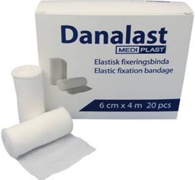 Danalast, fikseringsbind, elastisk gazebind, 6 cm x 4 m