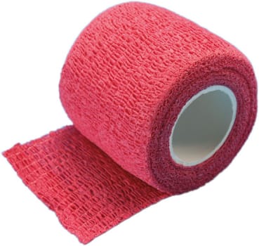 Nobaheban, selvhæftende bind, rød, 5 cm x 4,5 m