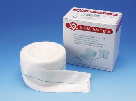 Nobafast, tubular bandage, grøn, arme + små ben, 6,0 cm x 10 m