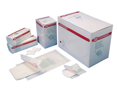 Noba, gazekompres, 12 lag, brev a 2 stk., steril, 7,5 cm x 7,5 cm