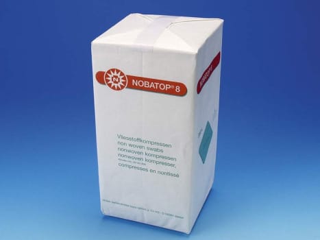 Nobatop, kompres, non woven, 4-lags, usteril, 10 cm x 10 cm