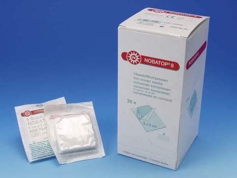 Nobatop, kompres, non woven, brev a 5 stk., steril, 5 cm x 5 cm