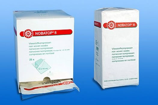 Nobatop, kompres, non woven, brev a 5 stk., steril, 10 cm x 10 cm