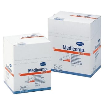 Medicomp, slidskompres non-woven, 6 lag, steril, 10 cm x 10 cm