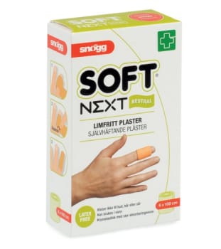 SNØGG SOFT NEXT, plaster selvhæftende, limfrit, neutral,, 6 cm x 1 m x 0,19 cm