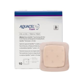 Aquacel Ag Foam, hælbandage med border og silikoneklæb, steril, 19,8 cm x 14 cm