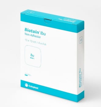 Biatain Ibu, skumbandage m/ Ibuprofen, uden klæb, steril, 20 cm x 20 cm