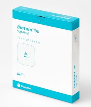 Biatain Ibu Soft-Hold, skumbandage m Ibuprofen, let hæftende, steril, 10 cm x 10 cm