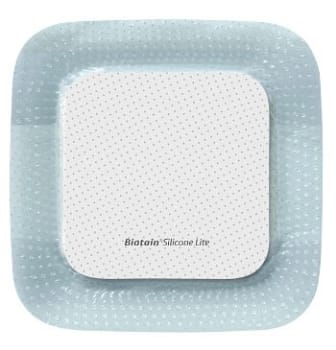 Biatain Silicone Lite, border med silikone, steril, 10 cm x 10 cm, skumstr. 6,5x6,5 cm
