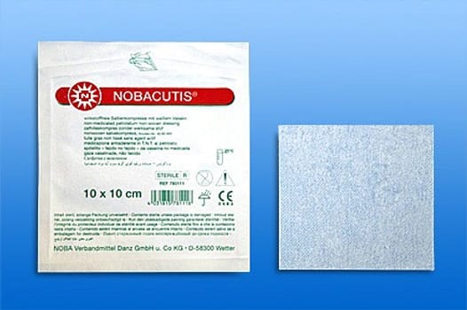 Nobacutis, kompres med vaseline, non woven, steril, 10 cm x 10 cm