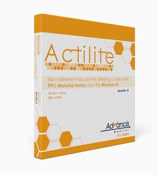 Actilite, Viskose sårkontaktlag m. Manuka honning, steril, 10 cm x 20 cm